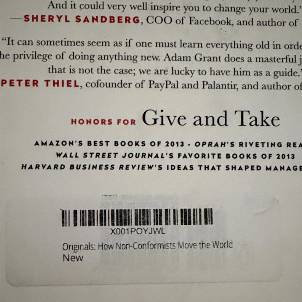 📚2 for $13📚HARDCOVER “Originals” by Adam Grant (2016)